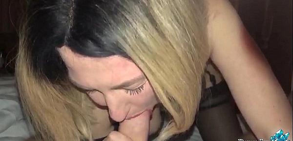  Horny Blonde Sucking Dick and Ass Licking - Closeup